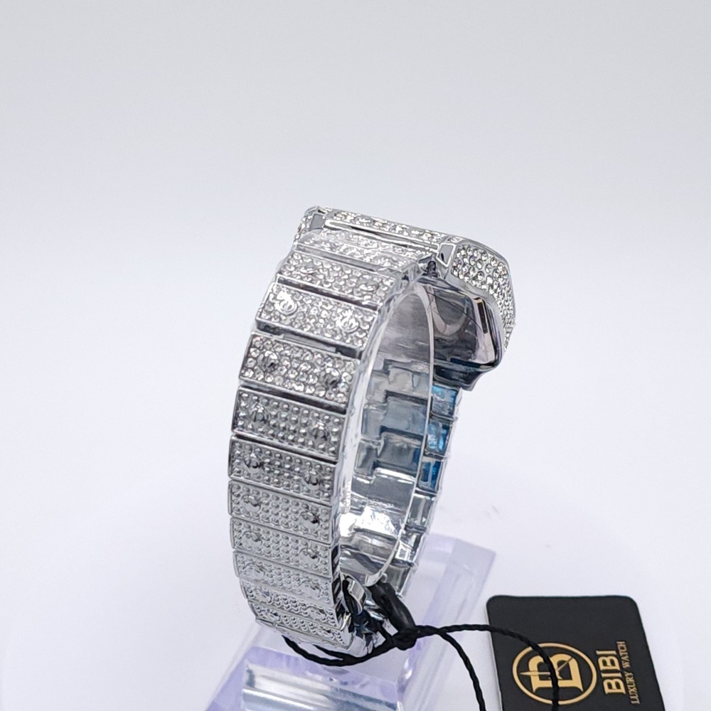 BIBI Iced Out Crystal Watch Silver 34mm - Picture 9 of 17